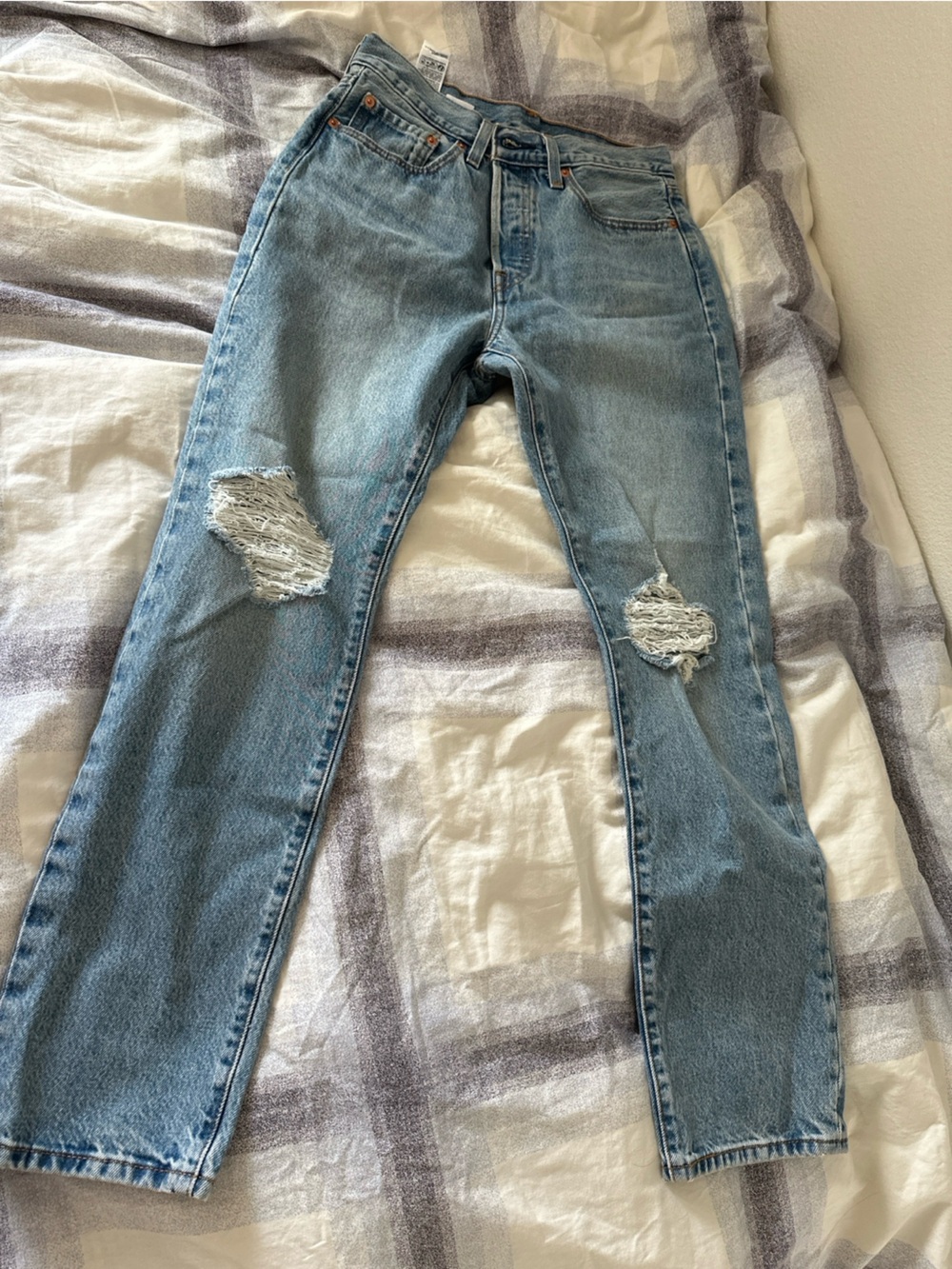 Levi's Light Blue Ripped Skinny Jeans